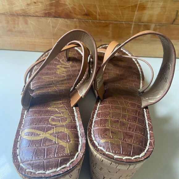 Sam Edelman Rayna Leather Slip On Platform Sandals, Saddle, Size 9.5 - Picture 5 of 12